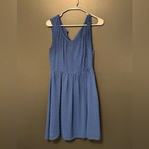 J. Crew Periwinkle Swiss Dot V-Neck Mini Dress